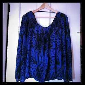 Colbolt Blue Long Sleeve Blouse